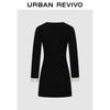 UR 2025 Autumn Retro Colorblock Knit Mini Dress