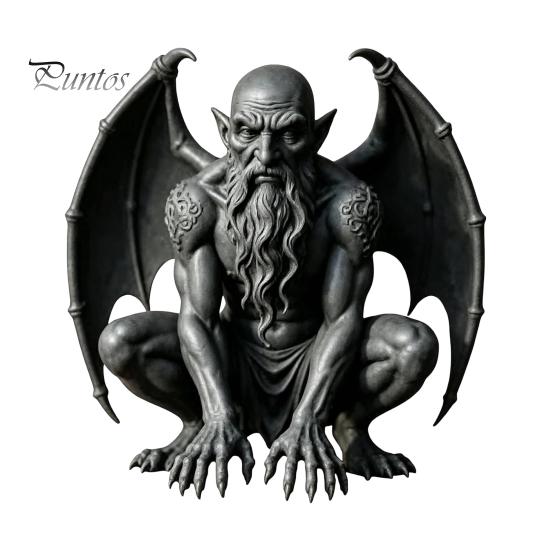 Halloween Gothic Decoration Gargoyle Figurine, Medieval Dark Winged Statue, Resin Retro Style Statue Horn Demon Ornament for Office Bookshelf