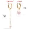 Heart Shaped Tassels Earrings Asymmetric Ear Buckles for Women Girls Fashion Party Wear Jewelry Wedding Accessories