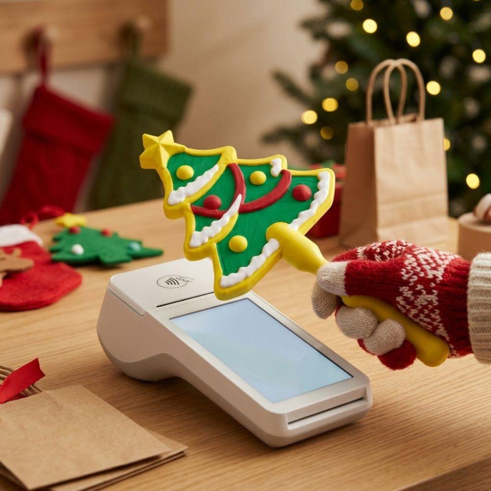 3D Printed Contactless Card Wand Handheld Funny Xmas Card Holder Desktop Display