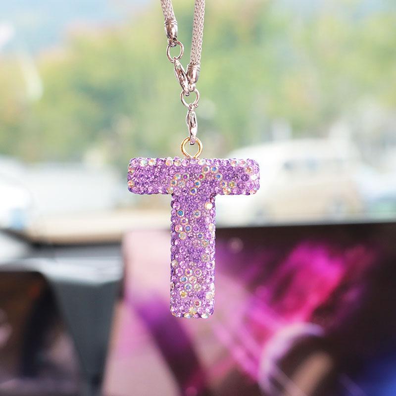 Rhinestone Bow Polymer Clay Car Rearview Mirror Hanging Ornament