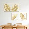 2Pcs Modern Scandinavian Wall Art Metal Monstera Leaf Decoration Wall Hanging For Home Office Indoor Wall Decors