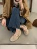 2025 autumn new fluffy shoes plush warm single shoes wedge heel shoes