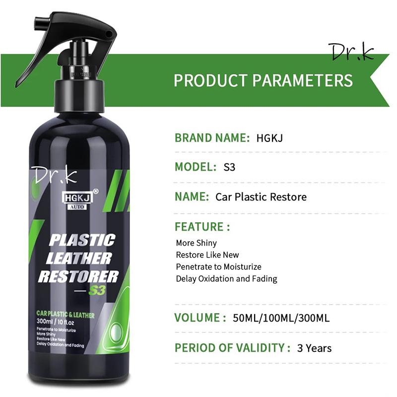 Car Plastic Leather Restorer Spray Polish Cleaner Coating Agent Back To Black More Gloss Car Cleaning Products