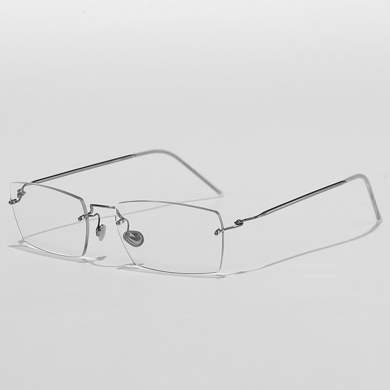 Summer Rimless Titanium Alloy Glasses - High-End Retro Frame for Men & Women