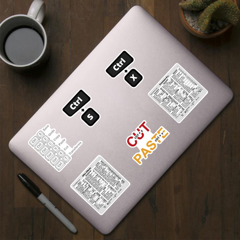30Pcs Windows Adobe Poshop Quick Reference Keyboard Guide Shortcut Sticker