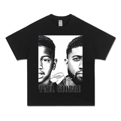 Paul George Then & Now T-Shirt Soft Cotton Y2K Basketball Fan Daily Casual Streetwear Essential Fashion Urban Top