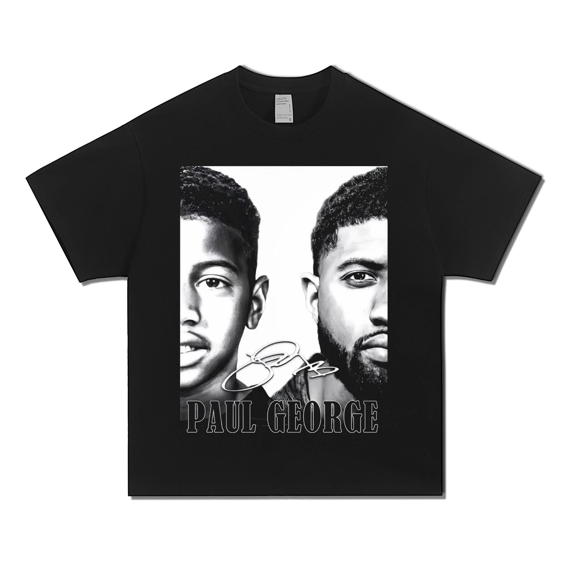 Футболка Paul George Тогда и сейчас Мягкий хлопок Y2K Баскетбольный фанат Повседневная уличная одежда Необходимость Мода Городской топ XL