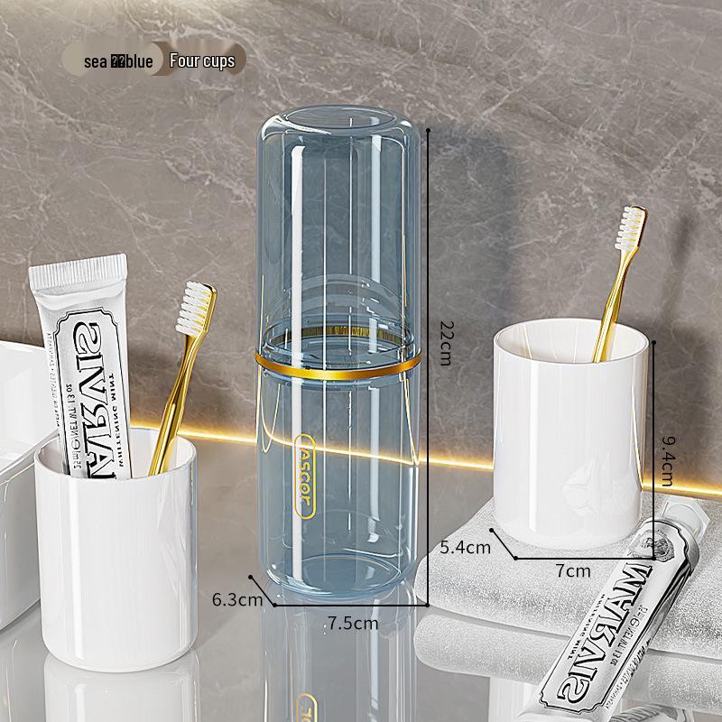 Portable Travel Toothbrush & Toothpaste Holder 4-in-1 Set