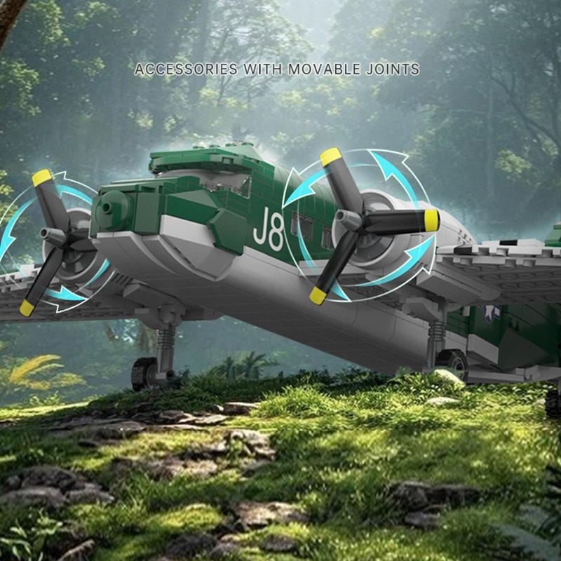 Ovly Douglas C-47 Transport Aircraft Model Building Block Fighter Toy Compatible with Bricks Children's Birthday Gift