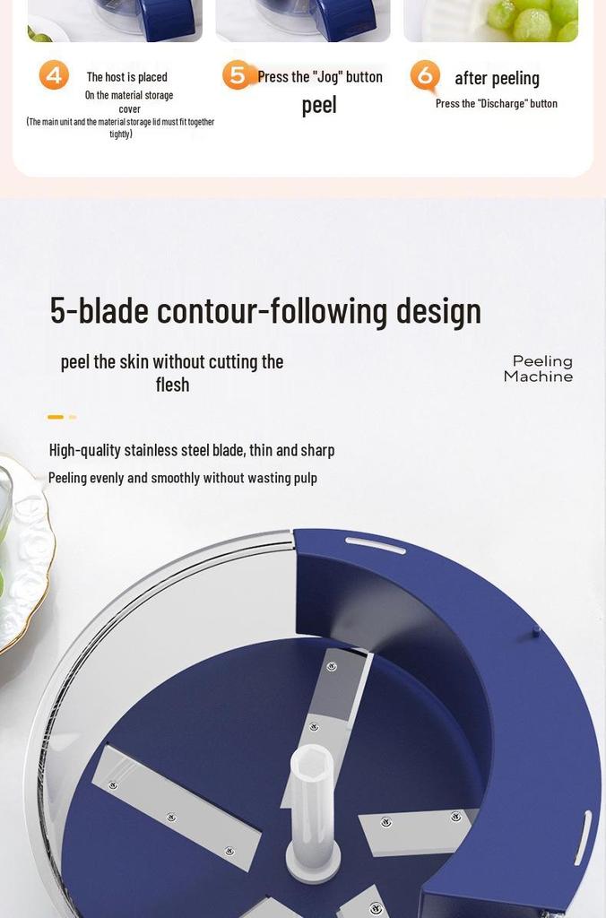 Multi-Functional Electric Peeler: Automatic Peeling for Grapes, Garlic, Fruits, and Vegetables