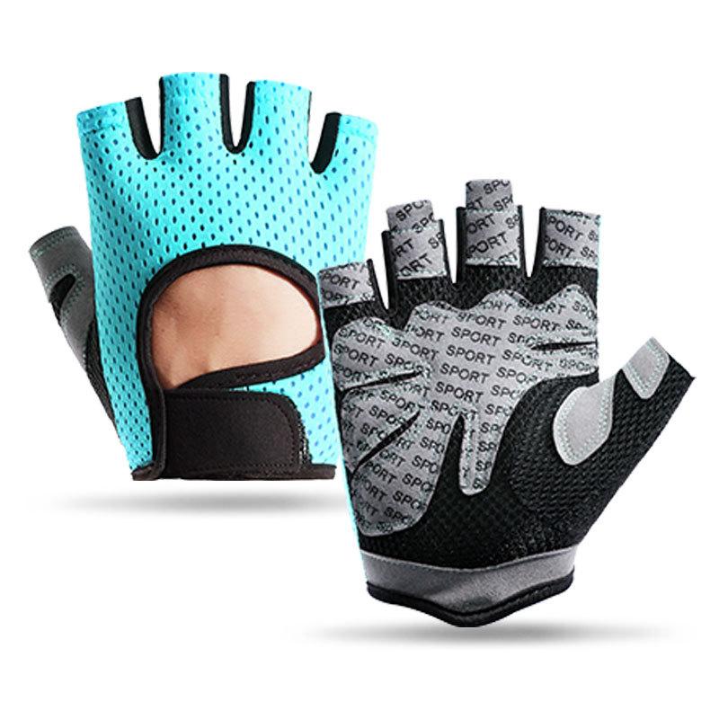 Men's and women's yoga gym sports outdoor half finger non-slip mesh back hole