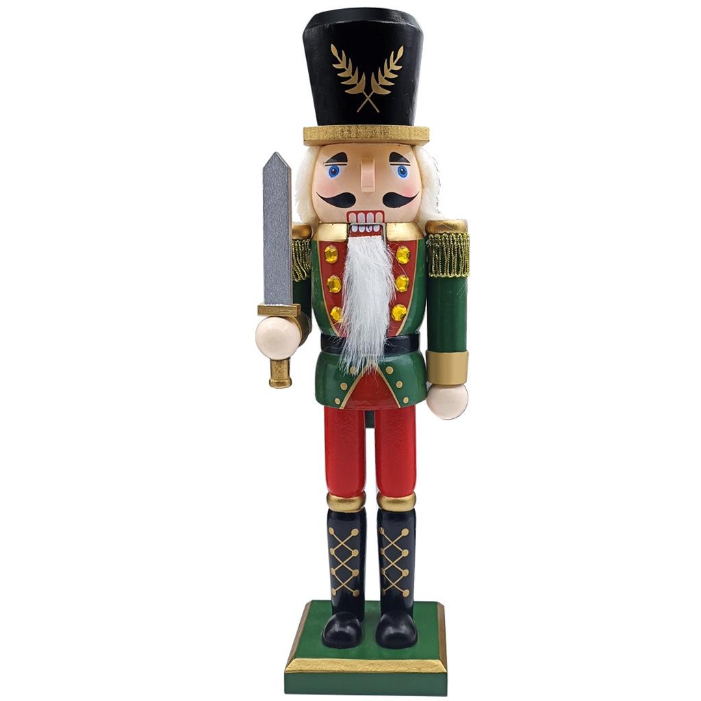 For Factory Direct 30CM Wooden Nutcracker King Soldier Christmas Gift Puppet Ornament Walnut -017