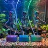 Pompa d'Aria Azionata Acquario Teschio Danzante Bollicine Decorazione Scheletro Ondulante Acqua Paesaggistica Acquario
