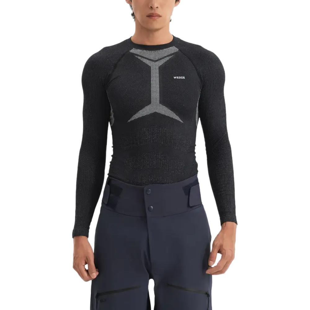 

DECATHLON WEDZE BL500 Логотип Лыжная Теплая и Удобная Базовая Куртка с Длинным Рукавом Мужская Дымчато-Черный/Белый L