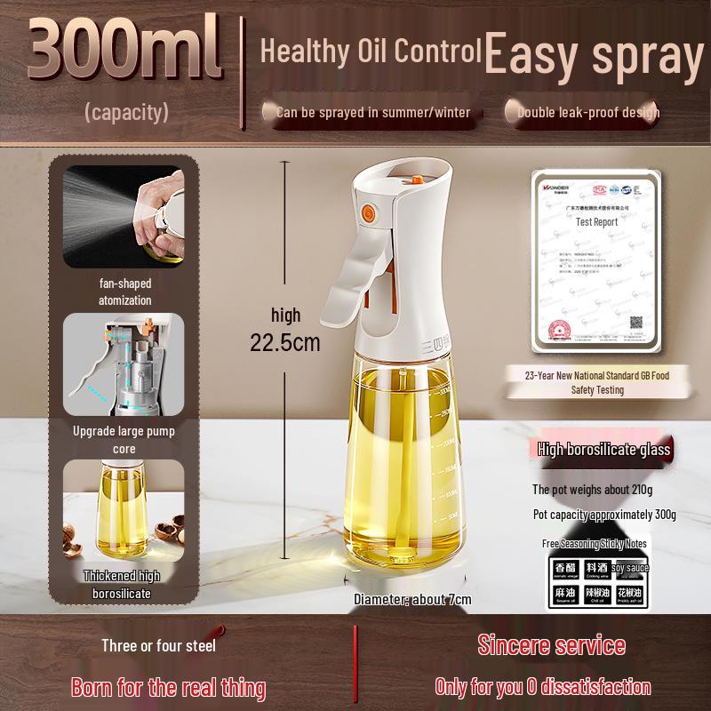 San Si Gang® Leak-Proof High Borosilicate Glass Oil Spray Bottle for Kitchen Use