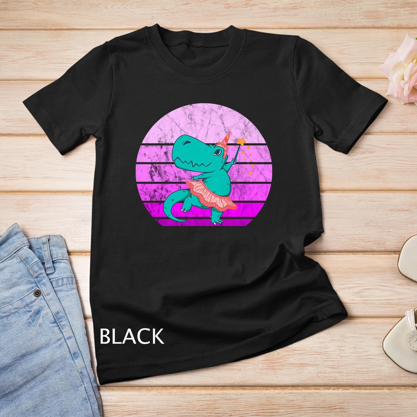 Ballet Dancer Dinosaurs Ballerina T-Rex Retro Sunset Dino Unisex T-Shirt Mens Womens Tees Top 2XL
