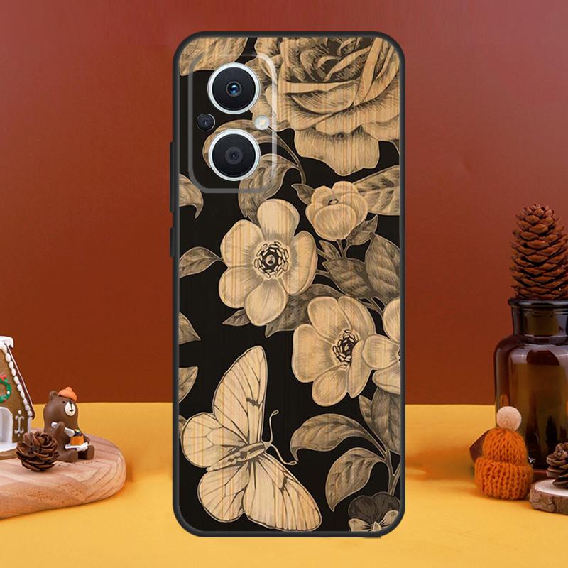 Tree Flower Bamboo Wood Case For OPPO Reno 10 Pro 11 F 4 6 7 8 5 Lite 4Z 5Z 8T OPPO Find X6 Pro X5 X2 X3 Lite Cover