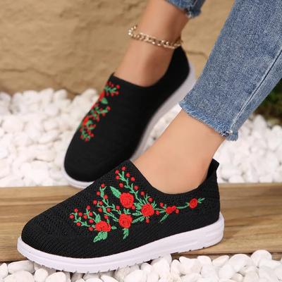 Fashion Shoes Women Sneakers Mesh Breathable Floral Comfort Mother Soft Solid Color Fashion Female Footwear Lightweight Shoes for Women