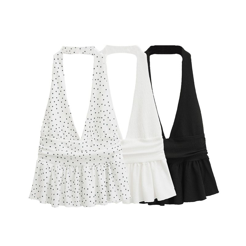 Kaslead New Arrival Women's Clothing Fashion Style Fashion Minimalist Decoration Hanging Collar Tops 0347317 250