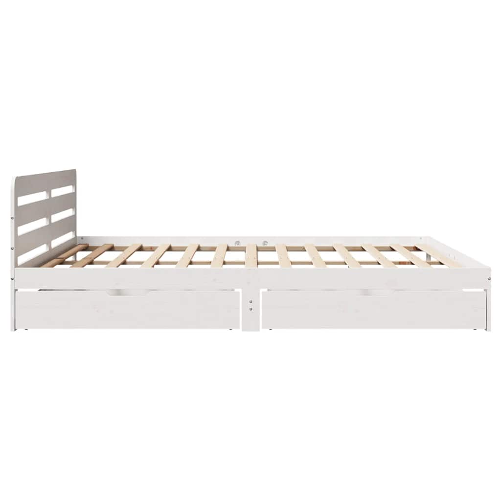 Solid Wood Bed without Mattress White 180 x 200 cm Pine Wood