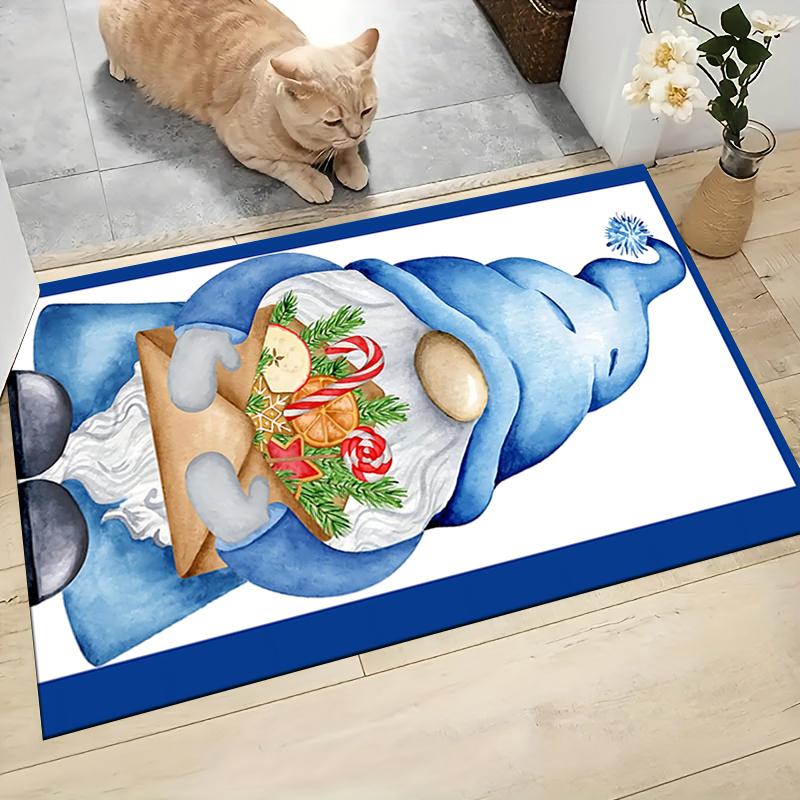 1Pc Christmas Gnome Celebration Carpet Rug Soft Washable Antislip Home Living Room Sofa Mats Personalized Christmas Rug