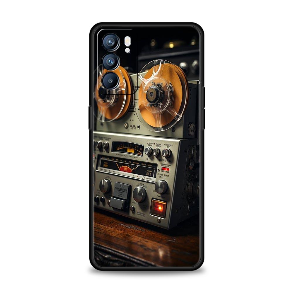 Retro Recording Device Phone Case For Oppo Reno 13 12 11 10 7 F Find X5 X6 A98 A80 A79 A78 A57 A54 A31 A17 Pro 5G Soft TPU Cover