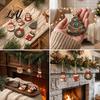 Holiday Tree Decoration Wooden Christmas Santa Claus Ornament Snowman Stocking Wreath Hanging Natural Wood Decor Decoration 2D Farmhouse Rustic