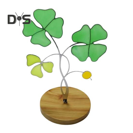 

Цветок-ловец солнца, стоящее зеленое украшение из листьев с основанием, витражное украшение для стола, для сада, балкона, любителям растений, подарок B