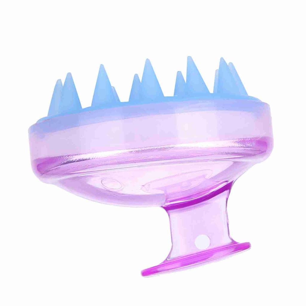 Silikonowy Szampon Skóra Głowy Prysznic Kąpiel Mycie Włosów Masaż Masażer Szczotka Grzebień Fioletowy