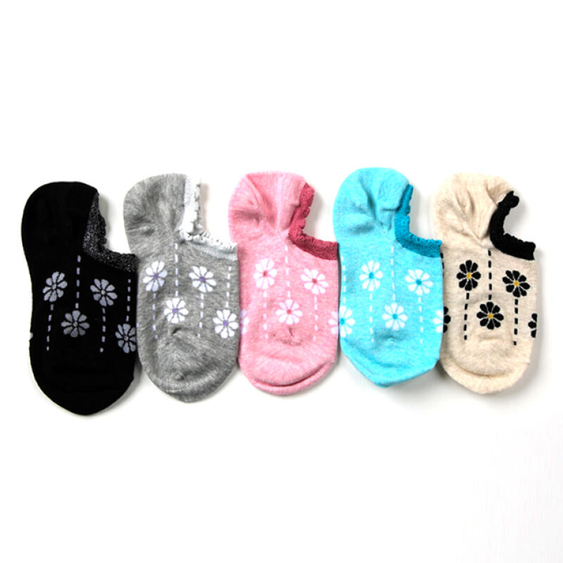 Fashion Socks - Flower Bijou Slippers k2210 black