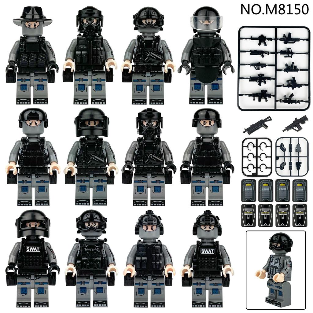 Military Series Special Forces Special Police Soldiers Scouts Kayak Explosion-proof Police Building Blocks Ghost Special Police