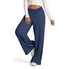Rope Solid Color Wide Leg Pants Women's Pants Fashionable Casual Pants