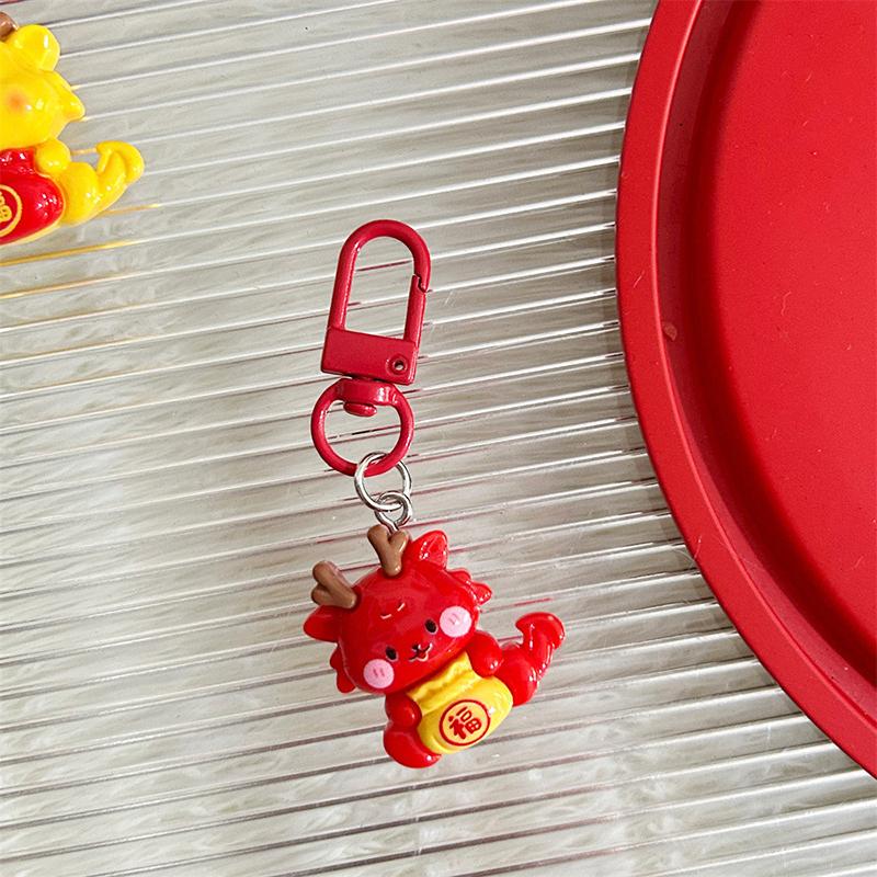 2024 Dragon Year Keychain Cute Cartoon Lucky Dragon Keyring Creative Bag Pendant For Chinese Year Gifts