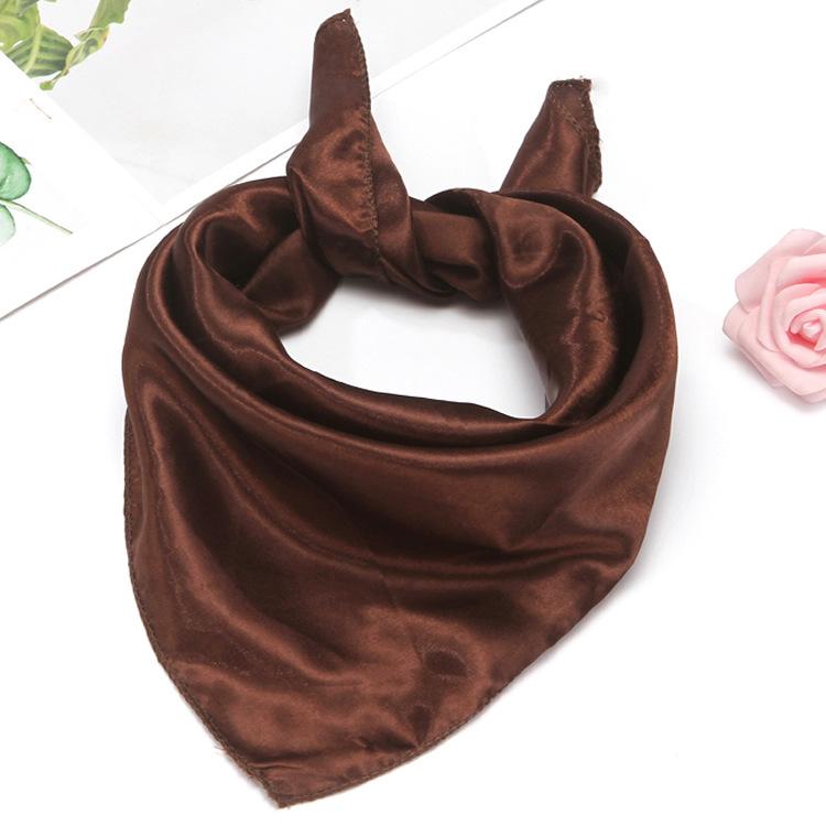 Eșarfă pătrată profesională monocromă, culoare uni, pentru spectacol, bărbați, femei, eșarfă mică de mătase, stewardesă, bancă, 50 de culori, eșarfă mică pătrată