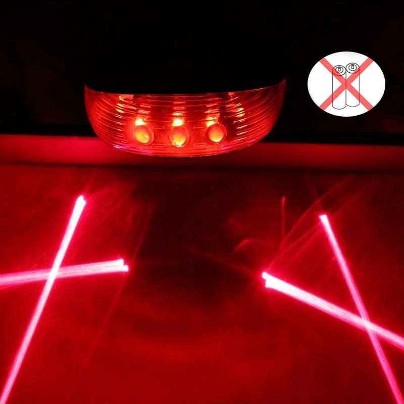 Bicycle Laser Parallel Line Taillight Waterproof Mountain Bike 2 Lasers Starry Sky 5LED Laser Taillight Safety Warning Taillight