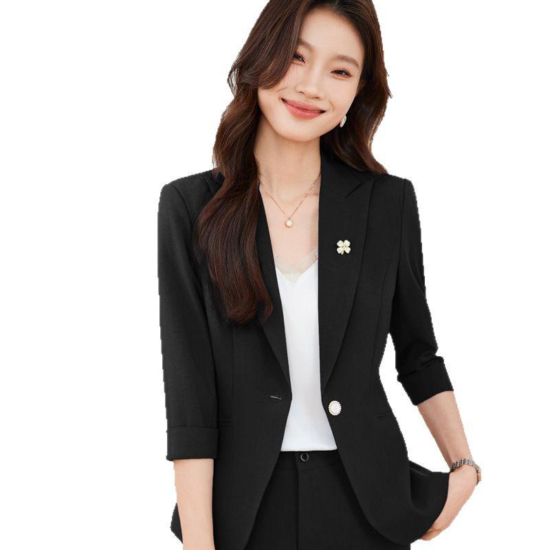 Women's Seven-Sleeve Professional Suit Set - Spring Fashion Formal Dress for Work and Interviews