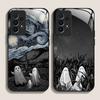 Funny Ghost Abstract Art Pattern Tempered Glass Phone Case for Samsung Galaxy A06 A55 A54 A53 A52 A36 A14 A15 A31 Y2K Back Cover