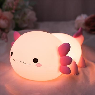 Axolotl Nachtlicht, Niedliche Lampe mit Touch-Steuerung, Dimmbar und 20-Minuten-Timer, für Kinderzimmer, Nachttischlampen