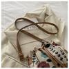 Modische Leinenstoff Eimer Tasche Blumenmuster Verstellbarer Kordelzug Schultertasche Ethnischer Stil Umhängetasche Damenmode