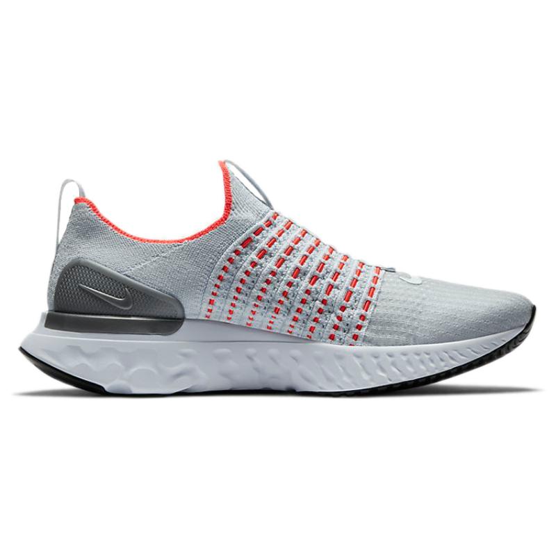 Nike Zapatillas React Phantom Run Flyknit 2 Pure Platinum Flash Crimson CJ0277-007