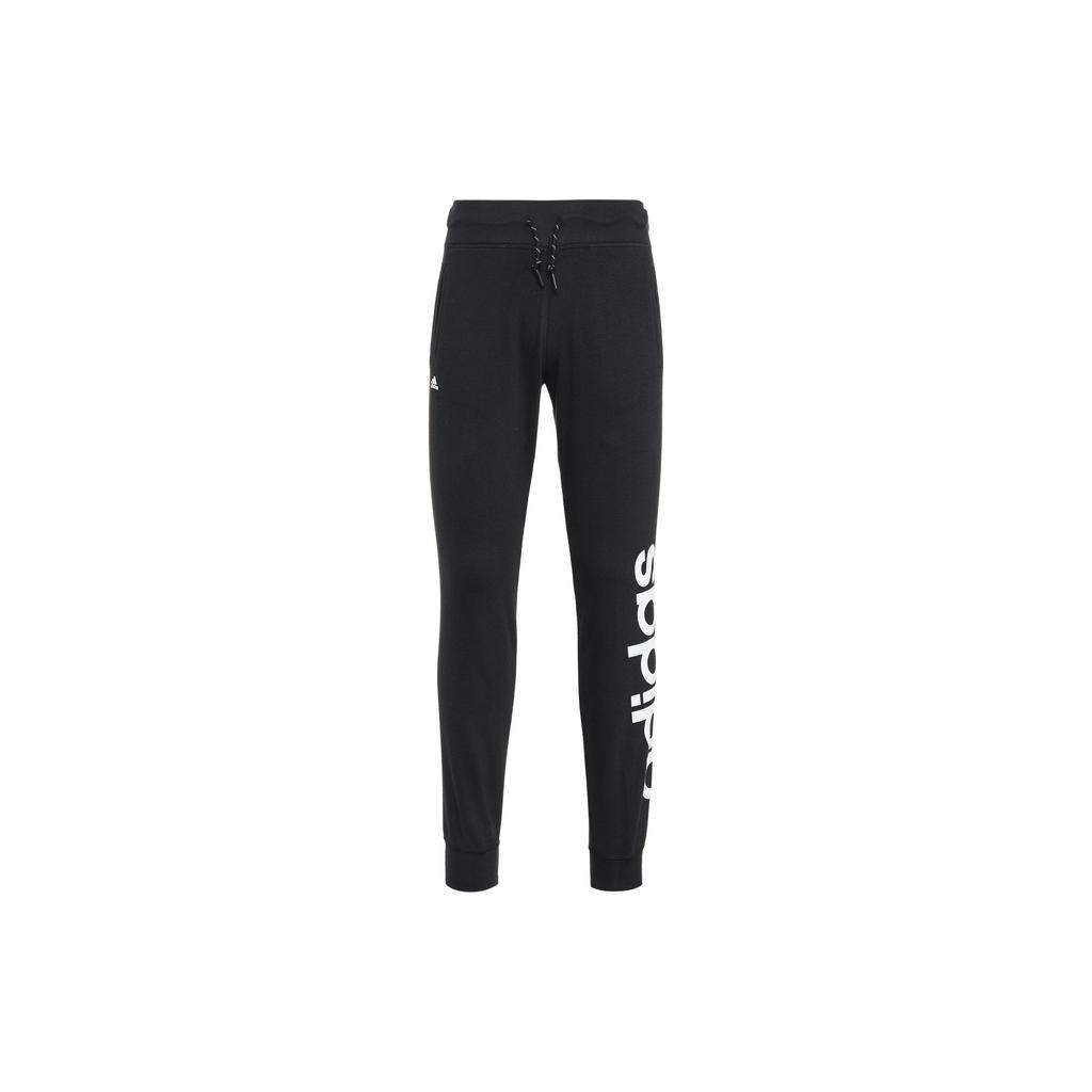 Adidas Vintage Logo Printed Knit Sports Pants Women Pants Black AJ4592
