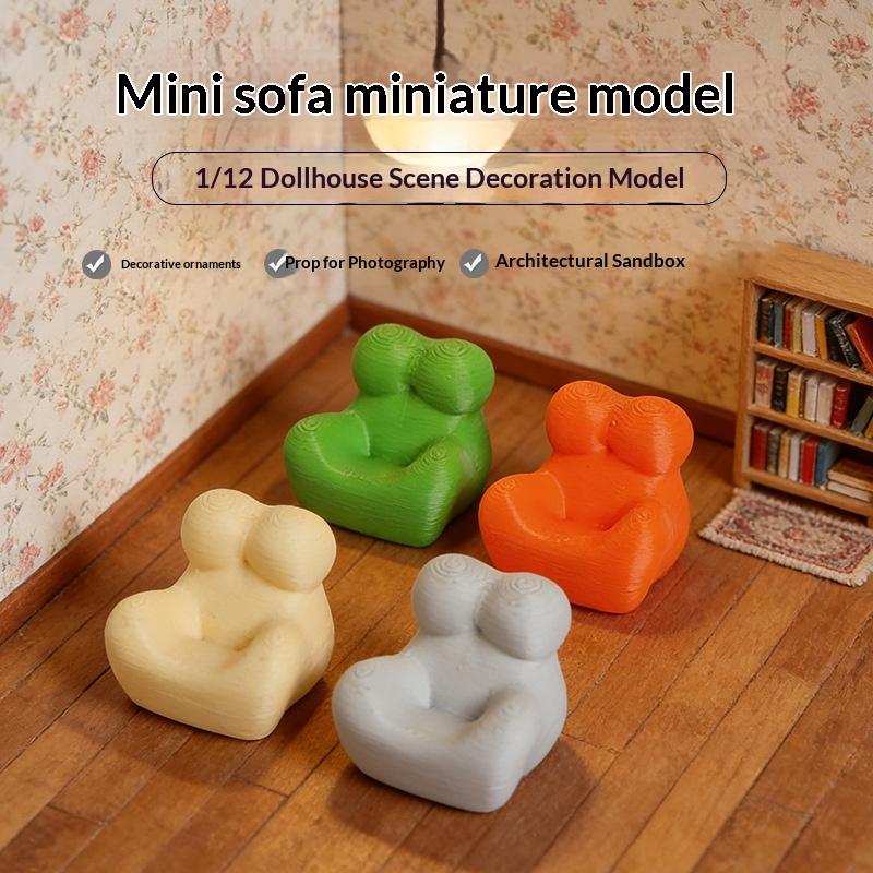 Miniature Sofa Model 1 12 Scale Dollhouse Furniture Soft Couch Decorative for Living Room Kids Room Display