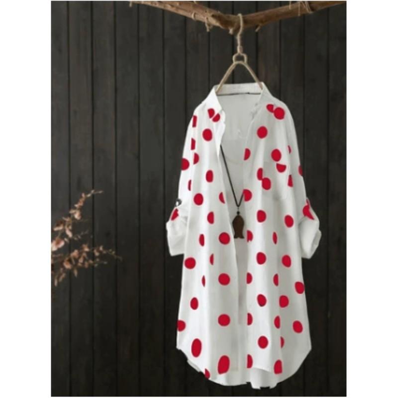 Camicia Estiva da Donna a Maniche Lunghe con Bottoni Singola Fila Giacca Sottile Casual Larga