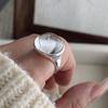 Xiaomi BF CLUB 925 Sterling Rings for Women Simple Geometric Handmade Irregular Retro Big Stone Round Ring Allergy For Birthday Gift
