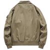 Unisex Casual Cotton Bomber Jacket - Solid Color, Lapel, Spring/Autumn, Loose Fit