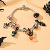 Halloween Skeleton Hand Bracelet for Women, Gothic Evil Eye Pendant, Unique Punk Charm Jewelry, Silvery