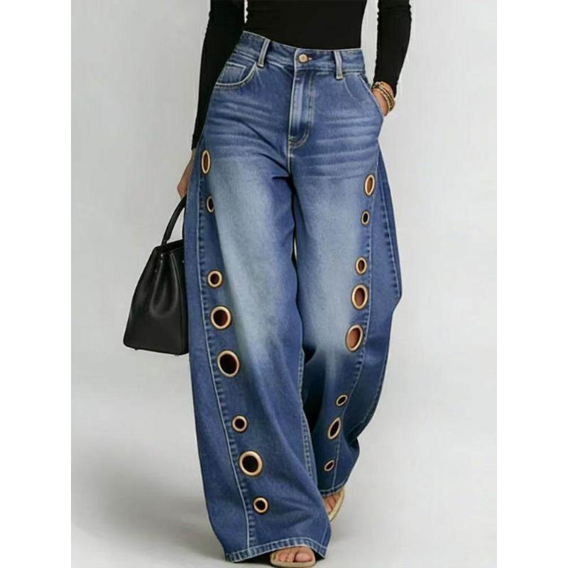 European and American New Spring and Summer Women's High-waisted Casual Loose Jeans