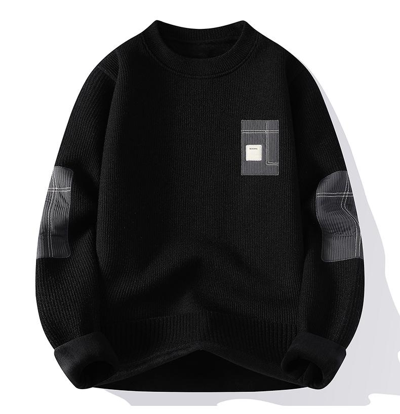 Plüsch-Winterpullover für Herren: Dicker Samt Langarm-Basisschicht für Jugendliche & Teenager