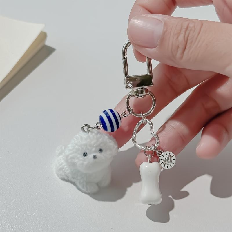 Adorable Dog Mobile Strap Multifuntional Dog Hanging Ornament Perfect for Phones Bags and Keychains Resin Alloy Texture